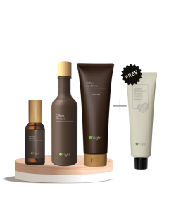 O'right Wake up your Roots Set mit Caffeine Shampoo, Conditioner und Recoffee Hair Oil – inklusive gratis Toothpaste No. Zero